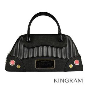 Christian Dior Montaigne Chris Boston Bag Black Perforated Leather Denim